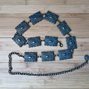 Topacc Concho Belt Western Cowgirl Womens 49" Length Turquoise Color